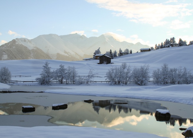 A0450 - Winterliche Spiegelung, Val Lumnezia